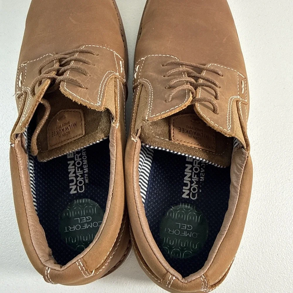 Nunn Bush Barklay Plain Toe Oxford Shoes Men's Sz 12.5‎ Camel LEATHER
